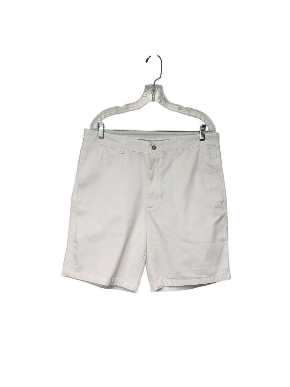 Club Room Men’s Flat Front White Chino Shorts size 34 inseam 10"